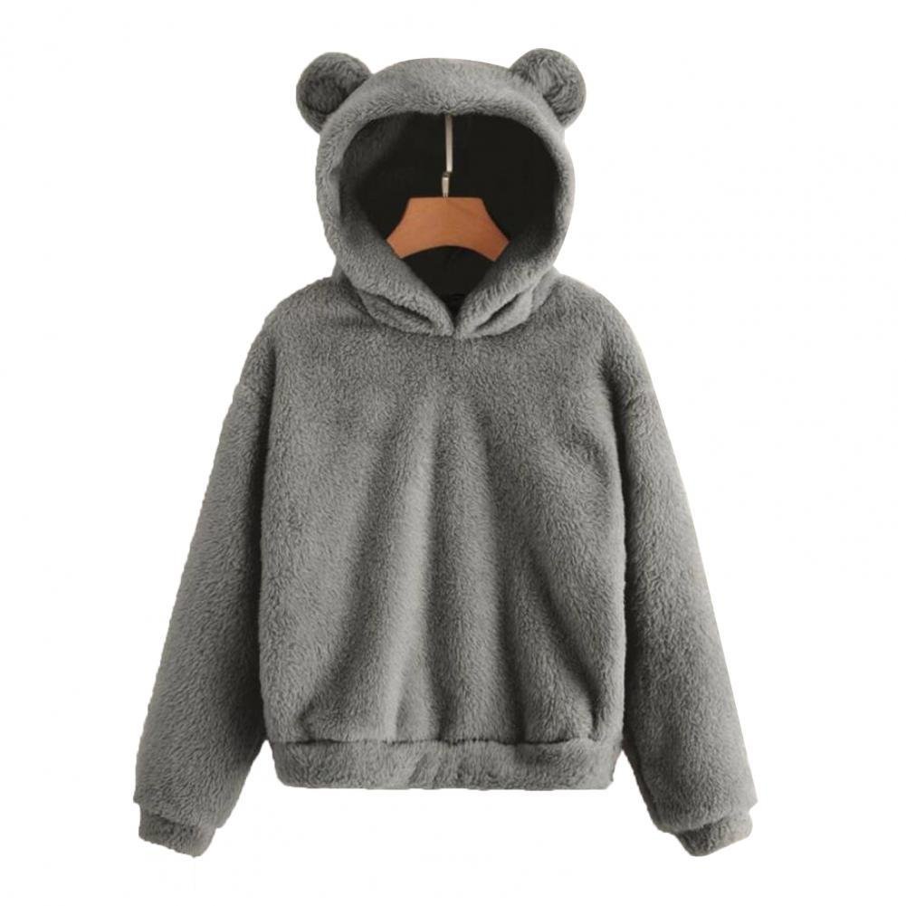 Women’s Plush Hoodie with Rabbit Ear Hood – Winter Style - Image 2