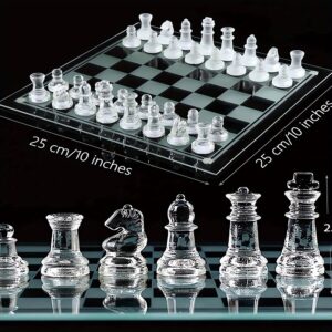 10-Inch Glass Chess Set – Handcrafted Design