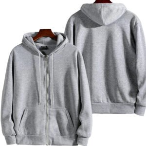 Men’s Zip-Up Hoodie – Casual Loose Fit Sweatshirt