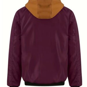 Men’s Hooded Winter Jacket – Warm Casual Zip-Up Coat with Layered Look