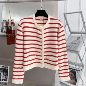 Women’s Striped Knitted Cardigan for Spring & Autumn