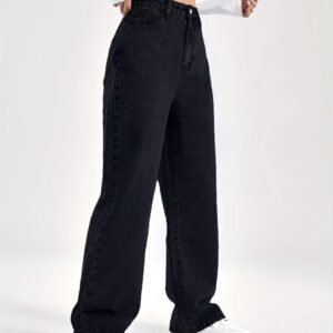 Women’s Wide Leg High Waist Jeans – Straight Cut Denim