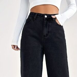 Women’s Wide Leg High Waist Jeans – Straight Cut Denim