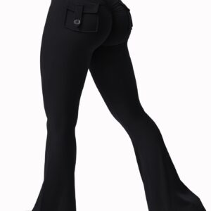 Women’s Wide-Leg High-Stretch Yoga Pants – Naked Feel Compression with Pockets