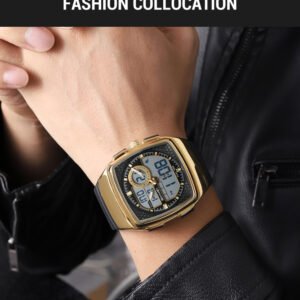 SKMEI 2530 Retro Square Dual Display Sports Digital Watch – Men’s Waterproof Watch