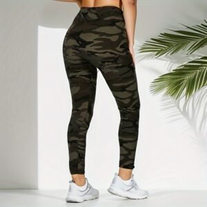 Women’s Camouflage High-Stretch Leggings – Sporty Tight Fit Pencil Pants