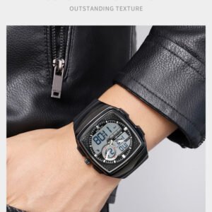 SKMEI 2530 Retro Square Dual Display Sports Digital Watch – Men’s Waterproof Watch