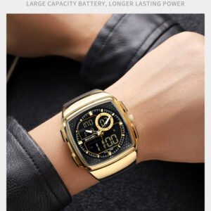 SKMEI 2530 Retro Square Dual Display Sports Digital Watch – Men’s Waterproof Watch