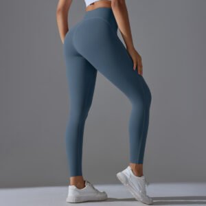 Women’s High-Waisted Peach Hip-Lifting Yoga Leggings – Tight Fit for Gym & Pilates