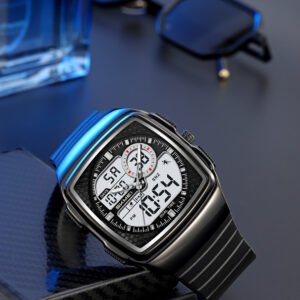 SKMEI 2530 Retro Square Dual Display Sports Digital Watch – Men’s Waterproof Watch