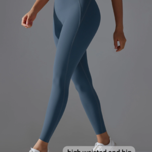 Women’s High-Waisted Peach Hip-Lifting Yoga Leggings – Tight Fit for Gym & Pilates