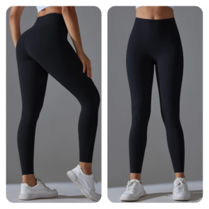 Women’s High-Waisted Peach Hip-Lifting Yoga Leggings – Tight Fit for Gym & Pilates
